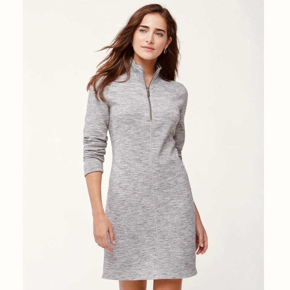 Tommy Bahama NEW Flip Side REVERSIBLE Half Zip tunic dress in grey